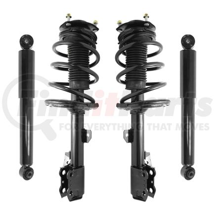Unity Automotive 4-11627-253090-001 Front and Rear Suspension Strut and Coil Spring Assembly Shock Absorber Kit