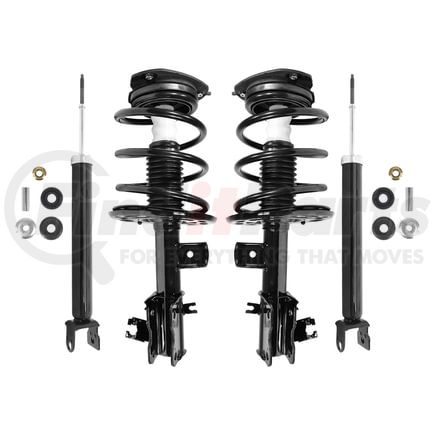 Unity Automotive 4-11611-255030-001 Front and Rear Suspension Strut and Coil Spring Assembly Shock Absorber Kit