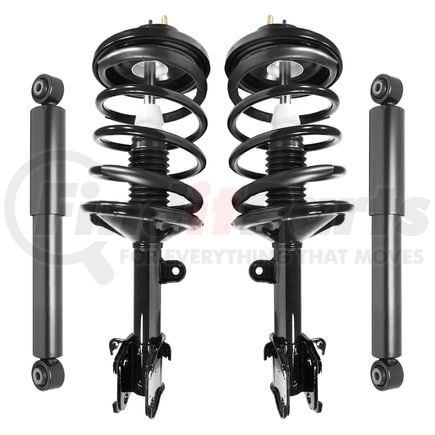 Unity Automotive 4-11643-250030-001 Front and Rear Suspension Strut and Coil Spring Assembly Shock Absorber Kit