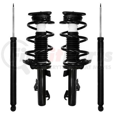 Unity Automotive 4-11681-259020-001 Front and Rear Suspension Strut and Coil Spring Assembly Shock Absorber Kit