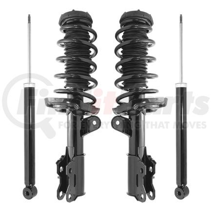 Unity Automotive 4-11717-251170-001 Front and Rear Suspension Strut and Coil Spring Assembly Shock Absorber Kit