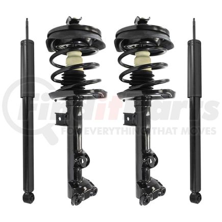 Unity Automotive 4-11730-257090-001 Front and Rear Suspension Strut and Coil Spring Assembly Shock Absorber Kit