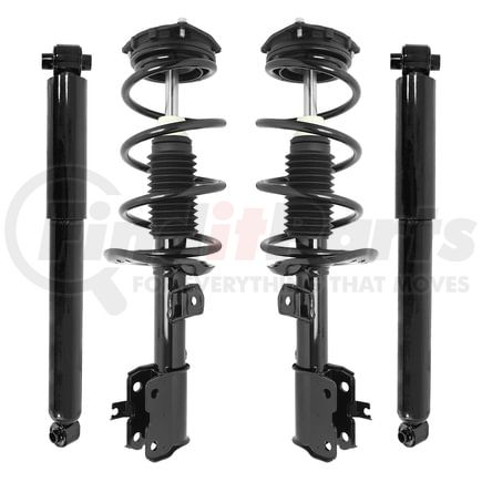 Unity Automotive 4-11735-255510-001 Front and Rear Suspension Strut and Coil Spring Assembly Shock Absorber Kit