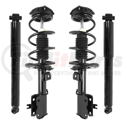 Unity Automotive 4-11737-255510-001 Front and Rear Suspension Strut and Coil Spring Assembly Shock Absorber Kit