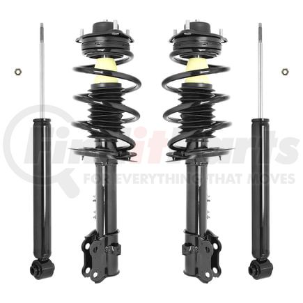 Unity Automotive 4-11745-259910-001 Front and Rear Suspension Strut and Coil Spring Assembly Shock Absorber Kit