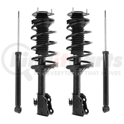 Unity Automotive 4-11790-254120-001 Front and Rear Suspension Strut and Coil Spring Assembly Shock Absorber Kit
