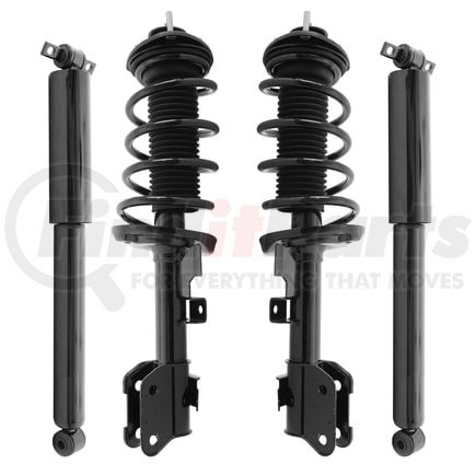 Unity Automotive 4-11907-250050-001 Front and Rear Suspension Strut and Coil Spring Assembly Shock Absorber Kit