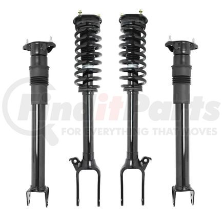 Unity Automotive 4-11910-12-512900 Front and Rear Suspension Strut and Coil Spring Assembly Shock Absorber Set