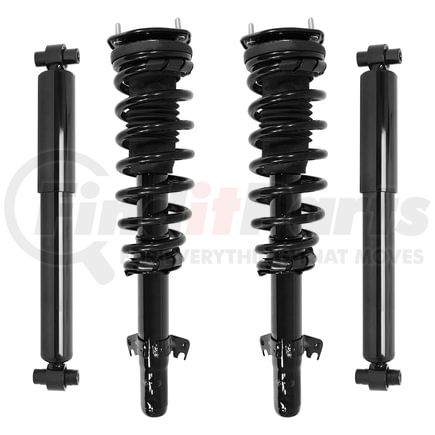 Unity Automotive 4-11980-252080-001 Front and Rear Suspension Strut and Coil Spring Assembly Shock Absorber Kit