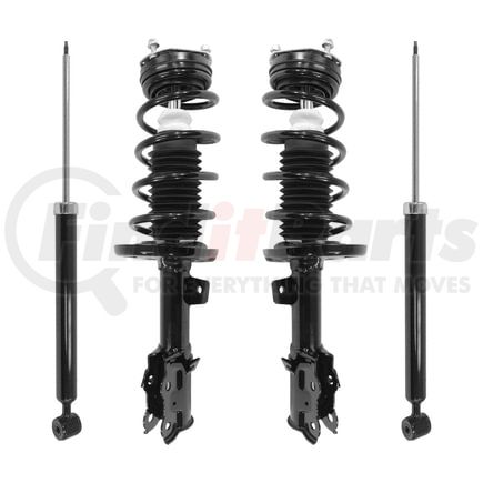 Unity Automotive 4-11937-252140-001 Front and Rear Suspension Strut and Coil Spring Assembly Shock Absorber Kit