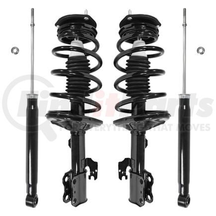 Unity Automotive 4-11991-254040-001 Front and Rear Suspension Strut and Coil Spring Assembly Shock Absorber Kit