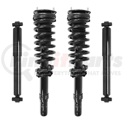Unity Automotive 4-11990-252080-001 Front and Rear Suspension Strut and Coil Spring Assembly Shock Absorber Kit