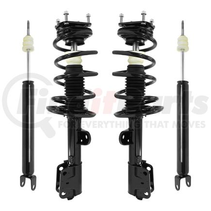 Unity Automotive 4-13111-259140-001 Front and Rear Suspension Strut and Coil Spring Assembly Shock Absorber Kit
