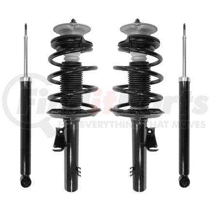 Unity Automotive 4-13221-257140-001 Front and Rear Suspension Strut and Coil Spring Assembly Shock Absorber Kit