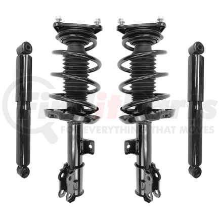 Unity Automotive 4-13581-259180-001 Front and Rear Suspension Strut and Coil Spring Assembly Shock Absorber Kit