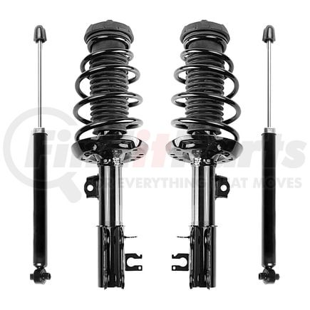 Unity Automotive 4-13781-251410-001 Front and Rear Suspension Strut and Coil Spring Assembly Shock Absorber Kit