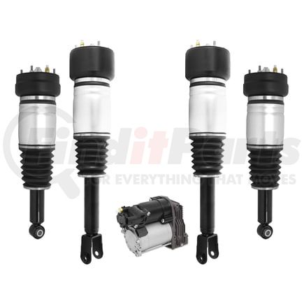 Unity Automotive 4-28-111700-20-011800 Front and Rear Electronic Suspension Air Strut Assembly Kit with Air Suspension Compressor