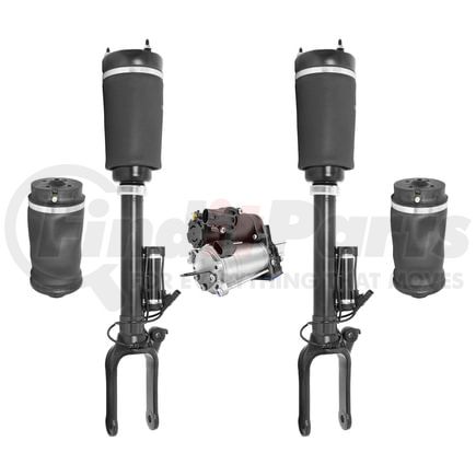 Unity Automotive 4-28-112900-15-512900-C Front and Rear Electronic Suspension Air Strut Assembly Air Spring Kit with Air Suspension Compressor