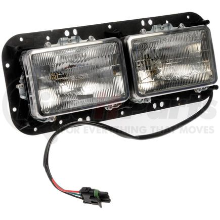 Dayton Parts 888-5426 Headlight Assembly - Left Side, 12V, Halogen, Clear Lens, Black and Silver Housing