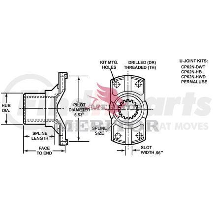 Meritor 62NYS28123 END YOKE