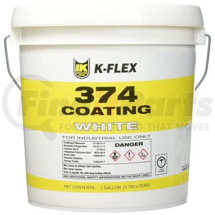 K-FLEX 800-374-GAL Protective Coating Paint - White, 1 Gallon, Water-Based, Non-Flammable