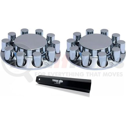 Torque Parts TR612-TWC Wheel Cover - Chrome Plastic, Front Set with 33mm Lug Nut Covers