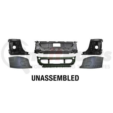 Torque Parts TR621-FRB Bumper - Black, without Fog Light Holes, for 2008-2017 Freightliner Cascadia