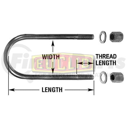 Meritor EUB815512 Threaded U-Bolt - Universal U-Bolt Assembly