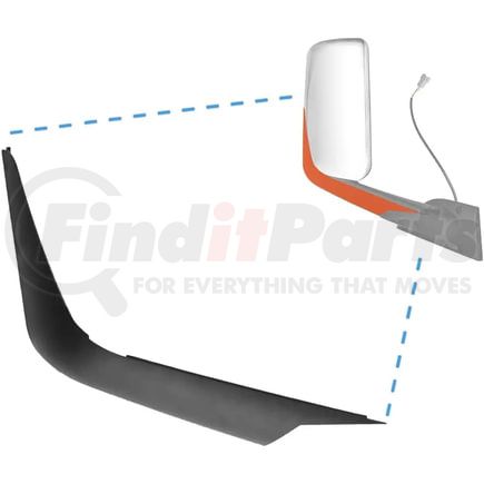 Torque Parts TRM310500BR Door Mirror Cover - Passenger Side, for 2018+ Freightliner Cascadia