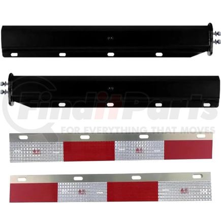 Torque Parts TRMFH402 Mud Flap Hanger - Black, 2-1/2" Bolt Pattern, 30" Length with Aluminum Reflectors