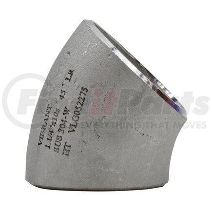 Vibrant Performance 2330 Long Radius 45 Degree Schedule 10 Elbow; 1.25 in. Nominal Pipe Size; 304 Stainless Steel; Schedule 10;