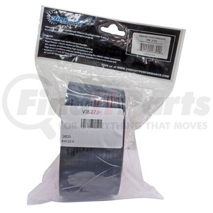 Vibrant Performance 2724 4 Ply Silicone Sleeve; 5 in. I.D. x 3 in. Long; Black;