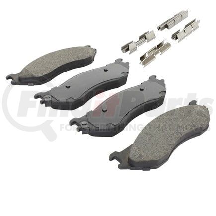 MPA Electrical 1001-0897M Quality-Built Premium Disc Brake Pad Set - Semi-Metallic, with Hardware