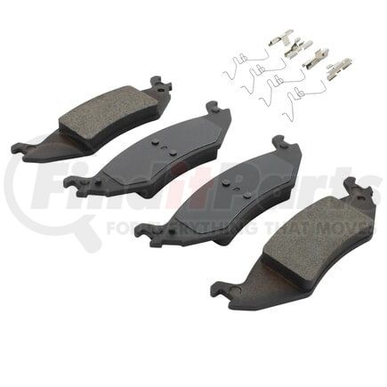 MPA Electrical 1003-1046M Quality-Built Black Series Semi-Metallic Brake Pads w/ Hardware