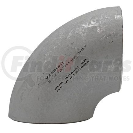 Vibrant Performance 2345 Tight Radius 90 Degree Schedule 10 Elbow; 2.5 in. Nominal Pipe Size; 304 Stainless Steel; Schedule 10;