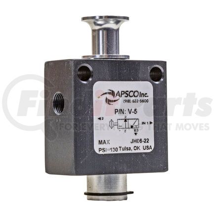 APSCO V-5 Air Control Valve - 3-Way Push-Pull, 2-Position, Single Spool, 1/8" Port
