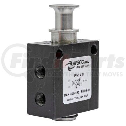 APSCO V-8 Air Control Valve - 4-Way Push-Pull, 2-Position, Single Spool, Double Acting