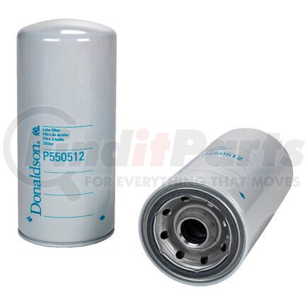 Donaldson P550512 Engine Oil Filter - 12.09 in., Full-Flow Type, Spin-On Style, Cellulose Media Type, with Bypass Valve