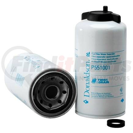 Donaldson P551001 Twist&Drain Fuel Filter - 7.6" Water Separator Type, Spin-On Style, Cellulose Media Type