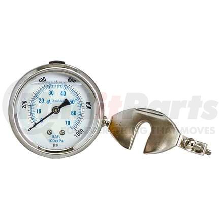 Donaldson P562702 Hydraulic Pressure Gauge - 2.80 in. dia., Center Back, 1/4 NPT thread size, BAR: 0 - 70 / PSI: 0 - 1000 Pressure Range
