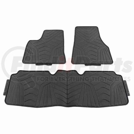 Vaico V58-0021 All-Weather Floor Mats; rubber, black, front and rear
