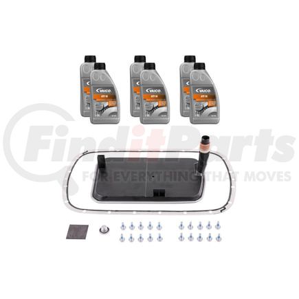 Vaico V202084 Filter W/ Oil Pan Gasket, Transmission Oil (ATF III 6 ltr), Instl Hardware