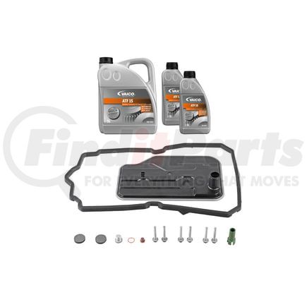 Vaico V30-2256 Filter W/ Oil Pan Gasket, Plug Housing, Mfr Appr Oil (MB 236.15 7 ltr), Instl HW