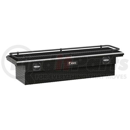 UWS SL69LPBLKR Gloss Black Aluminum 69" Secure Lock Crossover Truck Tool Box, Low Profile, Rail
