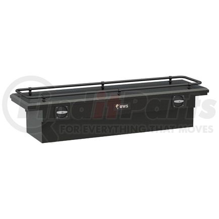 UWS SL-69-LP-MB-R Matte Black Aluminum 69" Secure Lock Crossover Truck Tool Box, Low Profile, Rail