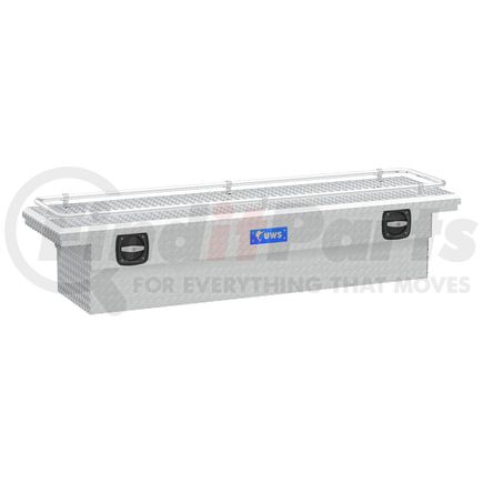UWS SL-72-LP-R Bright Aluminum 72" Secure Lock Crossover Truck Tool Box with Low Profile & Rail