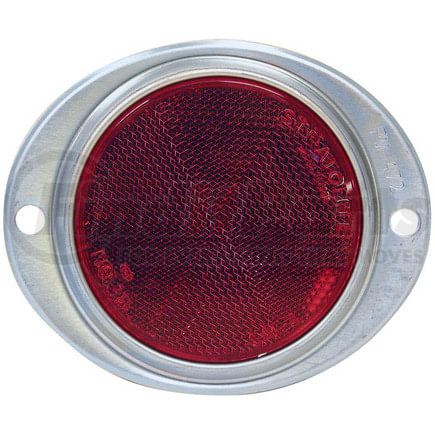 Peterson Lighting V472R 3" Oval Aluminum Red Reflector with Acrylic Lens, Surface-Mount, Viz Pack