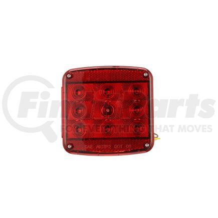 Peterson Lighting V840L LED Stop/Turn/Tail & Side Marker Light Rectangular, Submersible w/ License Light 4.84"X4.76", red, Viz Pack