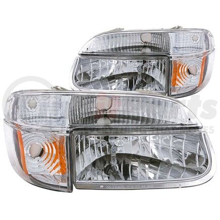 Anzo 111040 Crystal Headlight Set; Clear Lens; Chrome Housing; Pair; w/Corner Lights;
