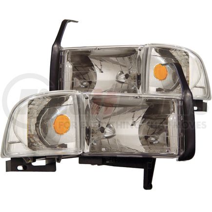 Anzo 111068 Crystal Headlight Set; Clear Lens; Chrome Housing; Pair;